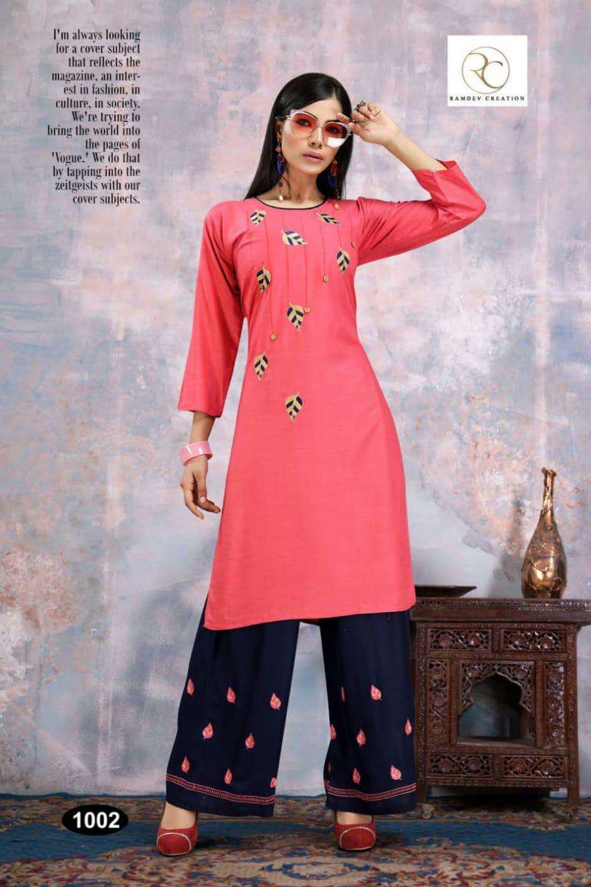 MAITRI BY RC 1001 TO 1008 SERIES BEAUTIFUL COLORFUL STYLISH FANCY CASUAL WEAR & READY TO WEAR HEAVY RAYON EMBROIDERY KURTIS AT WHOLESALE PRICE