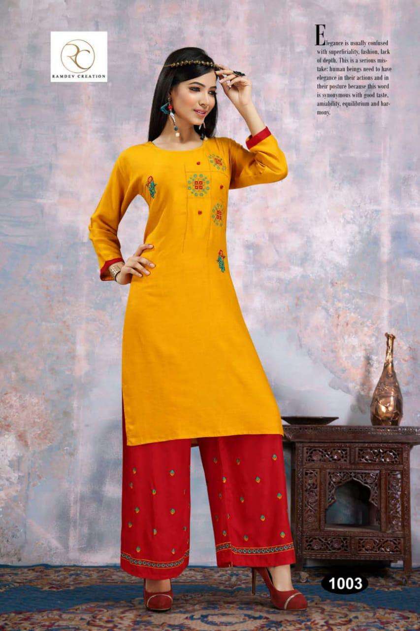 MAITRI BY RC 1001 TO 1008 SERIES BEAUTIFUL COLORFUL STYLISH FANCY CASUAL WEAR & READY TO WEAR HEAVY RAYON EMBROIDERY KURTIS AT WHOLESALE PRICE