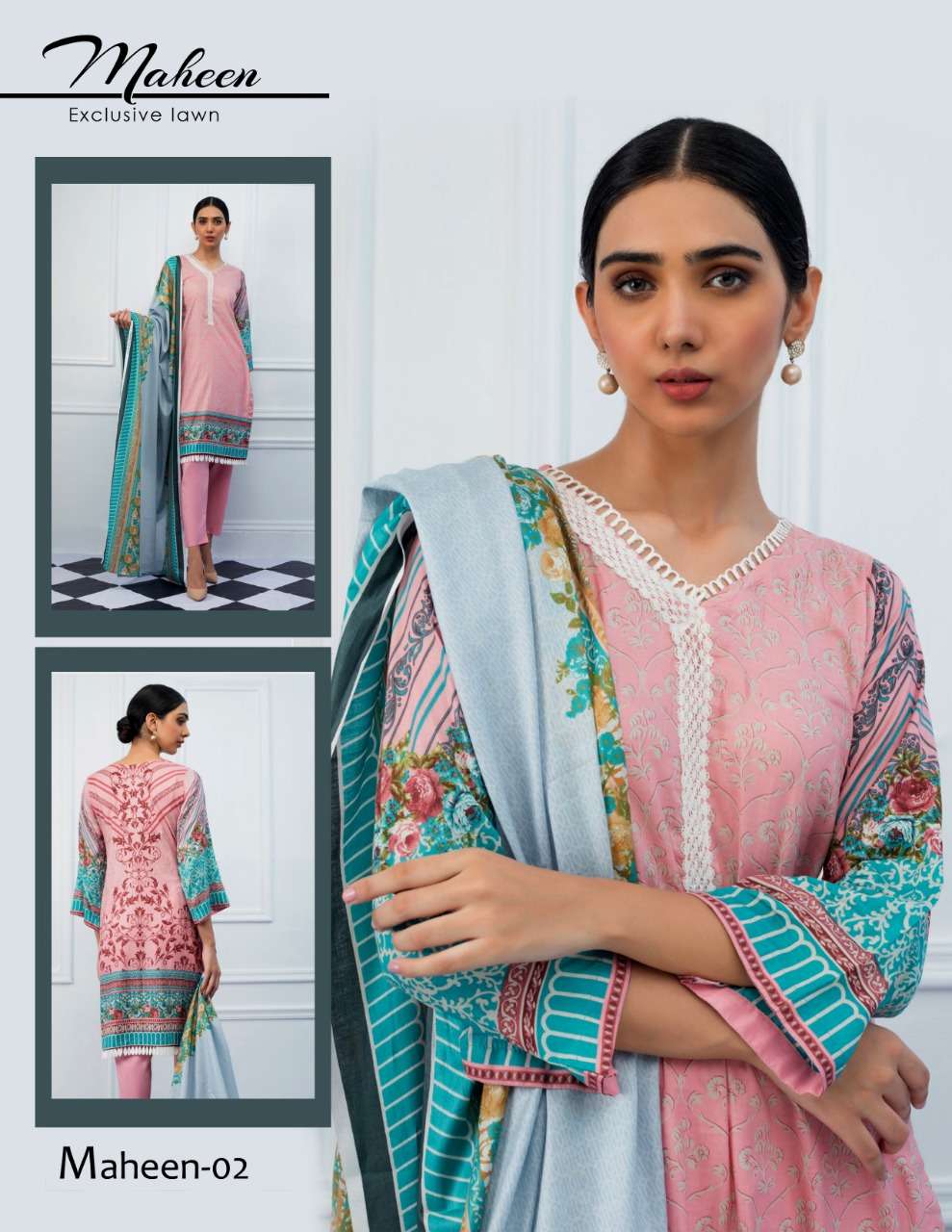 MAHEEN BY SEASKY INTERNATIONAL 01 TO 10 SERIES BEAUTIFUL SUITS COLORFUL STYLISH FANCY CASUAL WEAR & ETHNIC WEAR LAWN COTTON PRINTED DRESSES AT WHOLESALE PRICE