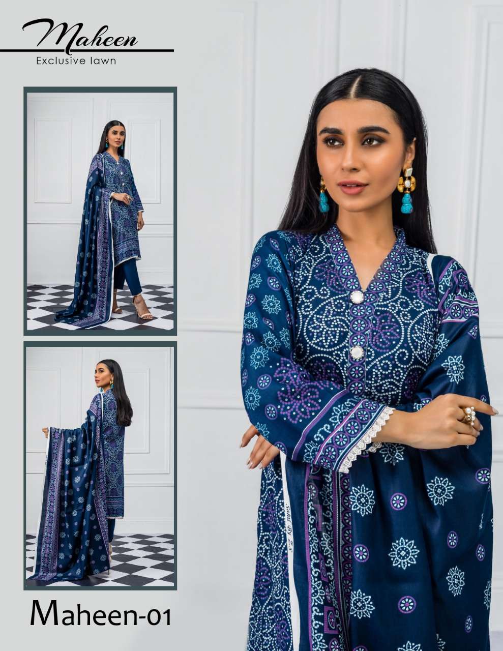 MAHEEN BY SEASKY INTERNATIONAL 01 TO 10 SERIES BEAUTIFUL SUITS COLORFUL STYLISH FANCY CASUAL WEAR & ETHNIC WEAR LAWN COTTON PRINTED DRESSES AT WHOLESALE PRICE