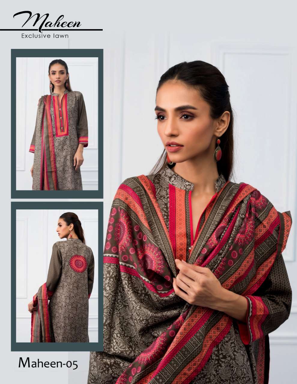 MAHEEN BY SEASKY INTERNATIONAL 01 TO 10 SERIES BEAUTIFUL SUITS COLORFUL STYLISH FANCY CASUAL WEAR & ETHNIC WEAR LAWN COTTON PRINTED DRESSES AT WHOLESALE PRICE