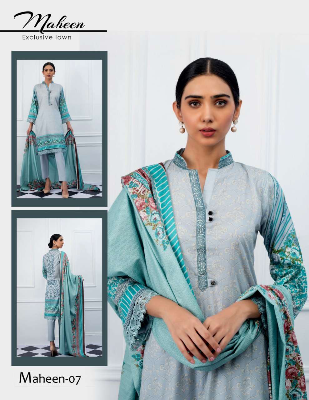 MAHEEN BY SEASKY INTERNATIONAL 01 TO 10 SERIES BEAUTIFUL SUITS COLORFUL STYLISH FANCY CASUAL WEAR & ETHNIC WEAR LAWN COTTON PRINTED DRESSES AT WHOLESALE PRICE