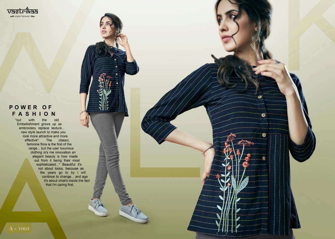 CRIMSON BY VASTRIKAA 1001 TO 1008 SERIES STYLISH FANCY BEAUTIFUL COLORFUL CASUAL WEAR & ETHNIC WEAR COTTON JACQUARD HANDLOOM KURTIS AT WHOLESALE PRICE