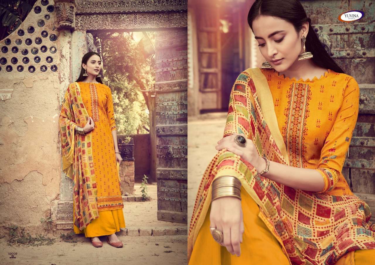 WINTER SONET BY YUVINA EXPORT 59001 TO 59008 SERIES BEAUTIFUL STYLISH SHARARA SUITS FANCY COLORFUL CASUAL WEAR & ETHNIC WEAR & READY TO WEAR PURE PASHMINA DOBBY EMBROIDERY WITH EMBROIDERY DRESSES AT WHOLESALE PRICE