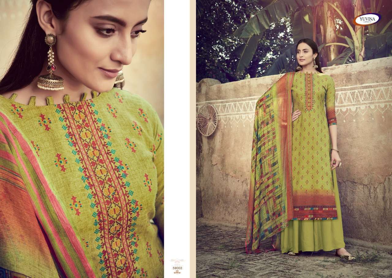 WINTER SONET BY YUVINA EXPORT 59001 TO 59008 SERIES BEAUTIFUL STYLISH SHARARA SUITS FANCY COLORFUL CASUAL WEAR & ETHNIC WEAR & READY TO WEAR PURE PASHMINA DOBBY EMBROIDERY WITH EMBROIDERY DRESSES AT WHOLESALE PRICE