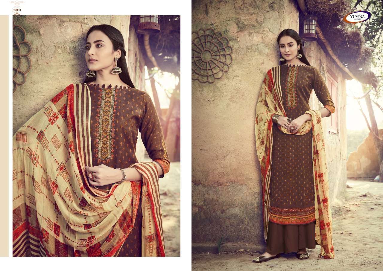 WINTER SONET BY YUVINA EXPORT 59001 TO 59008 SERIES BEAUTIFUL STYLISH SHARARA SUITS FANCY COLORFUL CASUAL WEAR & ETHNIC WEAR & READY TO WEAR PURE PASHMINA DOBBY EMBROIDERY WITH EMBROIDERY DRESSES AT WHOLESALE PRICE