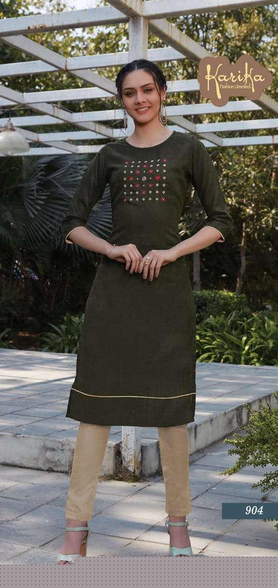 SCARLET BY KARIKA 901 TO 906 SERIES STYLISH FANCY BEAUTIFUL COLORFUL CASUAL WEAR & ETHNIC WEAR PURE RUBBY COTTON KURTIS AT WHOLESALE PRICE