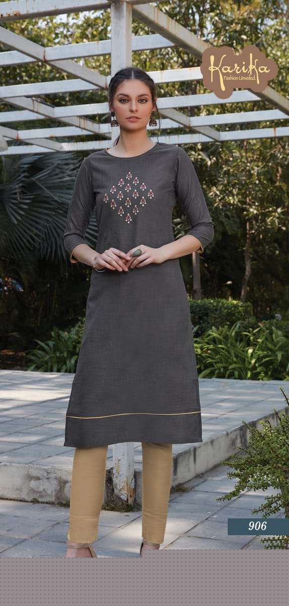 SCARLET BY KARIKA 901 TO 906 SERIES STYLISH FANCY BEAUTIFUL COLORFUL CASUAL WEAR & ETHNIC WEAR PURE RUBBY COTTON KURTIS AT WHOLESALE PRICE