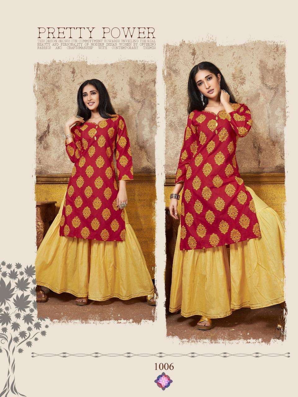 FALGUNI BY RANG TRANG 1001 TO 1006 SERIES STYLISH FANCY BEAUTIFUL COLORFUL CASUAL WEAR & ETHNIC WEAR PURE COTTON FLEX PRINTED KURTIS AT WHOLESALE PRICE
