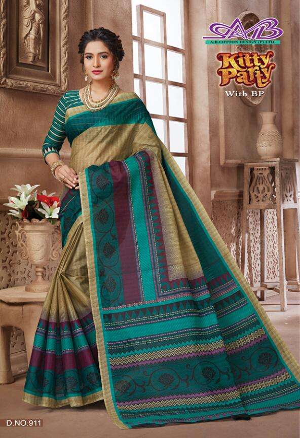KITTY PARTY BY A.B FASHION 900 TO 917 SERIES INDIAN TRADITIONAL WEAR COLLECTION BEAUTIFUL STYLISH FANCY COLORFUL PARTY WEAR & OCCASIONAL WEAR MUL MUL COTTON PRINTED SAREES AT WHOLESALE PRICE