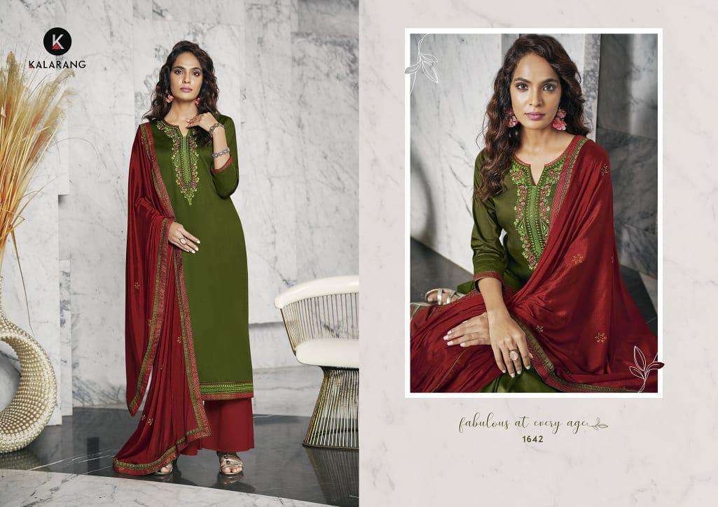 JESSICA VOL-2 BY KALARANG 1641 TO 1644 SERIES DESIGNER SUITS COLLECTION BEAUTIFUL STYLISH FANCY COLORFUL PARTY WEAR & OCCASIONAL WEAR JAM SILK COTTON WITH EMBROIDERY DRESSES AT WHOLESALE PRICE