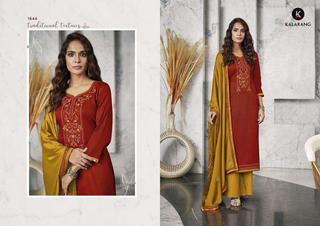 JESSICA VOL-2 BY KALARANG 1641 TO 1644 SERIES DESIGNER SUITS COLLECTION BEAUTIFUL STYLISH FANCY COLORFUL PARTY WEAR & OCCASIONAL WEAR JAM SILK COTTON WITH EMBROIDERY DRESSES AT WHOLESALE PRICE