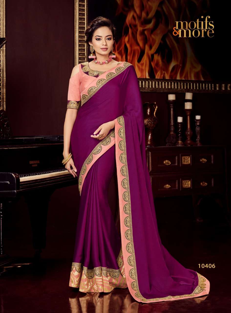 M AND M SALE COLLECTION BY MOTIFS AND MORS INDIAN TRADITIONAL WEAR COLLECTION BEAUTIFUL STYLISH FANCY COLORFUL PARTY WEAR & OCCASIONAL WEAR FANCY SAREES AT WHOLESALE PRICE