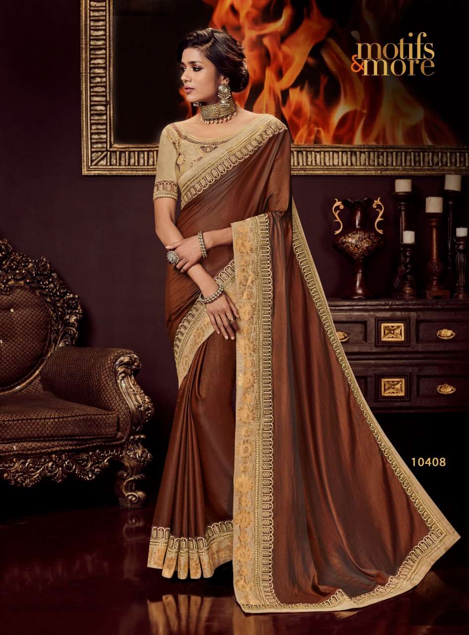 M AND M SALE COLLECTION BY MOTIFS AND MORS INDIAN TRADITIONAL WEAR COLLECTION BEAUTIFUL STYLISH FANCY COLORFUL PARTY WEAR & OCCASIONAL WEAR FANCY SAREES AT WHOLESALE PRICE