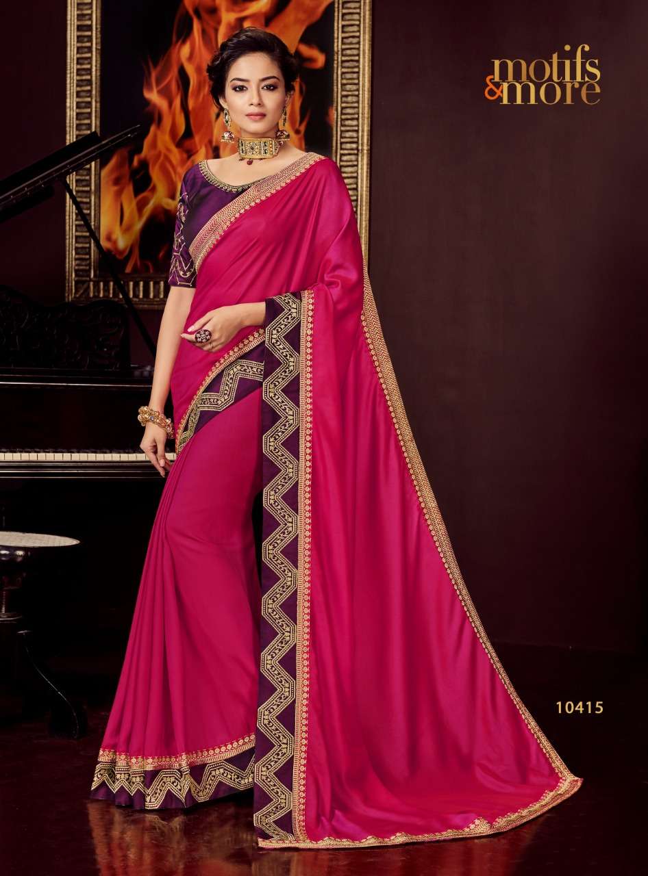 M AND M SALE COLLECTION BY MOTIFS AND MORS INDIAN TRADITIONAL WEAR COLLECTION BEAUTIFUL STYLISH FANCY COLORFUL PARTY WEAR & OCCASIONAL WEAR FANCY SAREES AT WHOLESALE PRICE