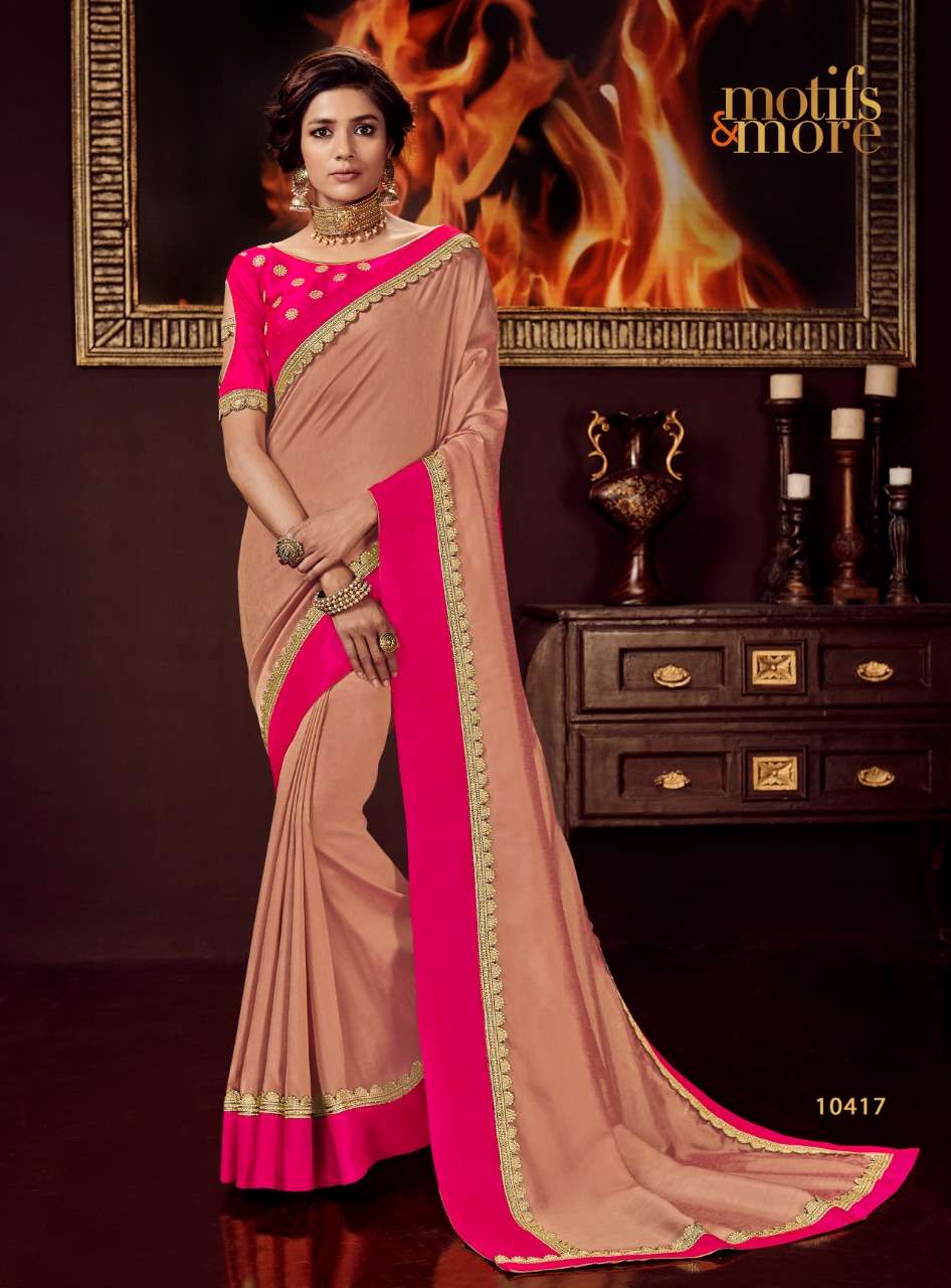 M AND M SALE COLLECTION BY MOTIFS AND MORS INDIAN TRADITIONAL WEAR COLLECTION BEAUTIFUL STYLISH FANCY COLORFUL PARTY WEAR & OCCASIONAL WEAR FANCY SAREES AT WHOLESALE PRICE