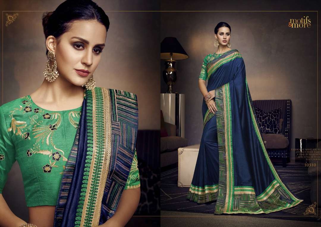 M AND M SALE COLLECTION BY MOTIFS AND MORS INDIAN TRADITIONAL WEAR COLLECTION BEAUTIFUL STYLISH FANCY COLORFUL PARTY WEAR & OCCASIONAL WEAR FANCY SAREES AT WHOLESALE PRICE