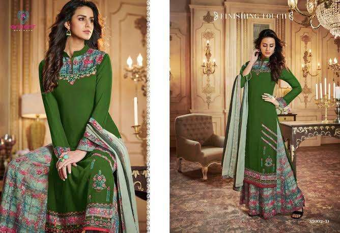 RANGREZ HIT DESIGNS BY ARIHANT DESIGNER SHARARA SUITS BEAUTIFUL STYLISH FANCY COLORFUL PARTY WEAR & OCCASIONAL WEAR APPLE GEORGETTE DRESSES AT WHOLESALE PRICE