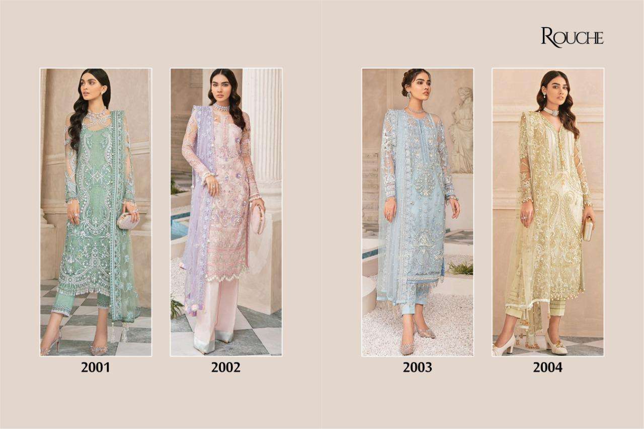 GULAAL BY ROUCHE 2001 TO 2004 SERIES DESIGNER PAKISTANI SUITS COLLECTION BEAUTIFUL STYLISH FANCY COLORFUL PARTY WEAR & OCCASIONAL WEAR HEAVY NET WITH EMBROIDERY DRESSES AT WHOLESALE PRICE