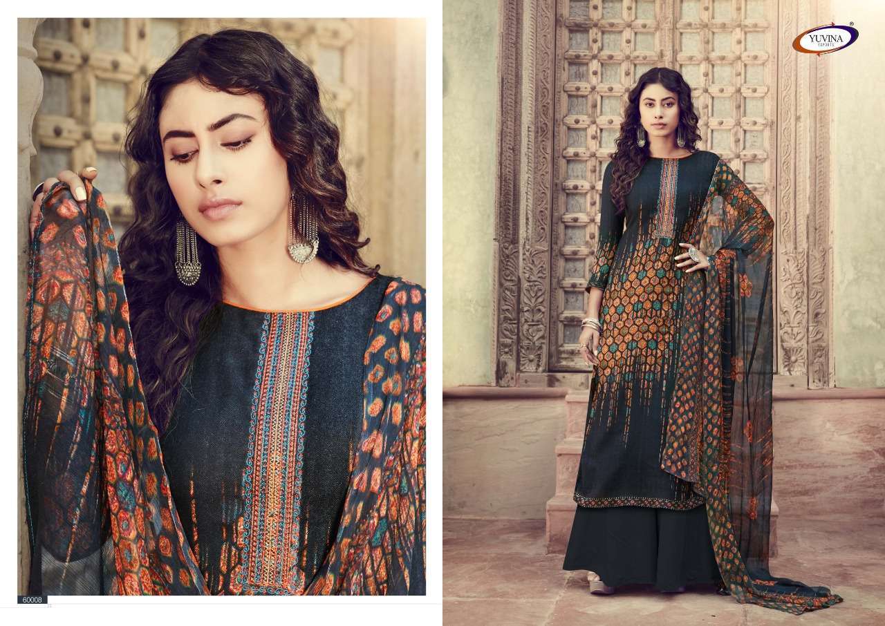 WINTERGLAM BY YUVINA EXPORT 6001 TO 6008 SERIES BEAUTIFUL PATIYALA SUITS STYLISH FANCY COLORFUL PARTY WEAR & OCCASIONAL WEAR PASHMINA DOBBY PRINTED DRESSES AT WHOLESALE PRICE