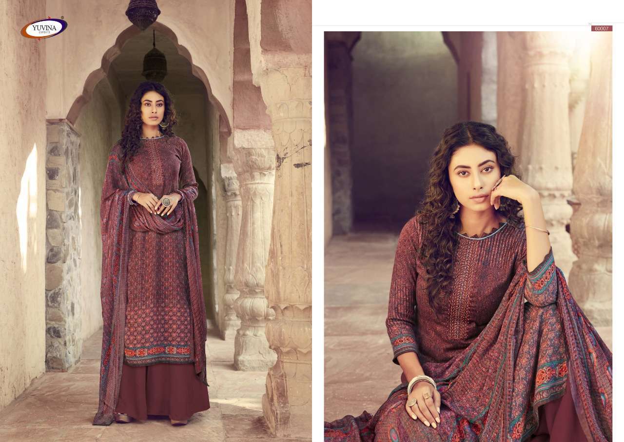 WINTERGLAM BY YUVINA EXPORT 6001 TO 6008 SERIES BEAUTIFUL PATIYALA SUITS STYLISH FANCY COLORFUL PARTY WEAR & OCCASIONAL WEAR PASHMINA DOBBY PRINTED DRESSES AT WHOLESALE PRICE