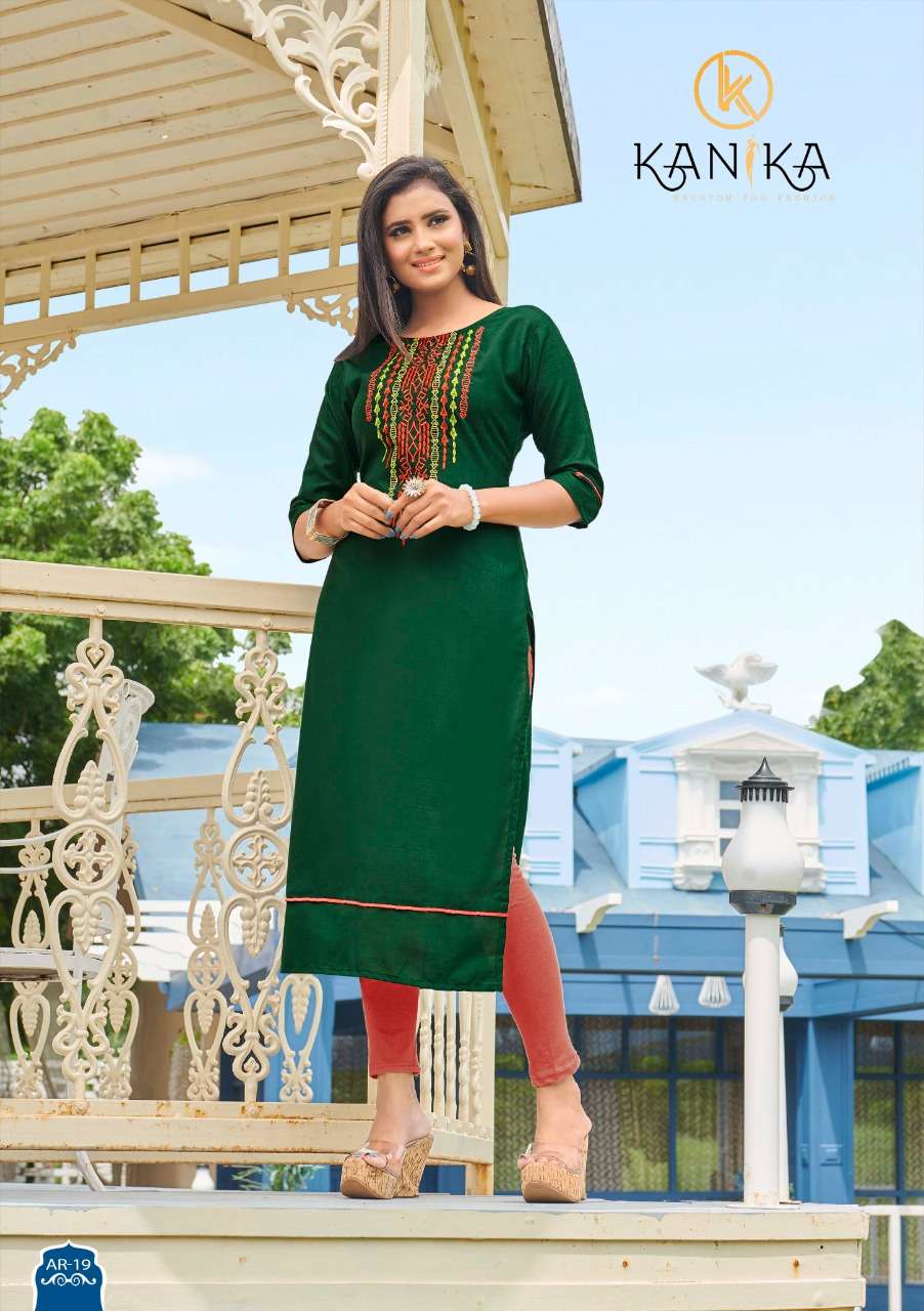 ANUROOP VOL-3 BY KANIKA 19 TO 28 SERIES BEAUTIFUL STYLISH FANCY COLORFUL CASUAL WEAR & ETHNIC WEAR & READY TO WEAR RUBY COTTON EMBROIDERED KURTIS AT WHOLESALE PRICE