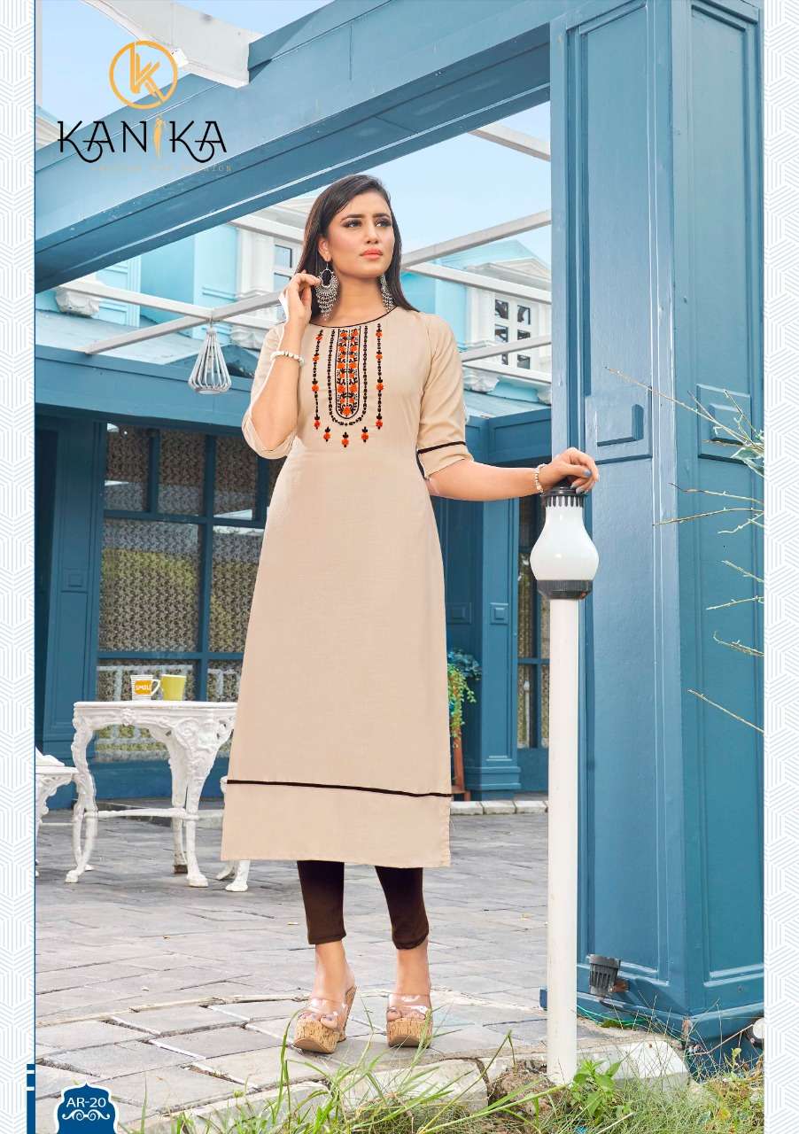 ANUROOP VOL-3 BY KANIKA 19 TO 28 SERIES BEAUTIFUL STYLISH FANCY COLORFUL CASUAL WEAR & ETHNIC WEAR & READY TO WEAR RUBY COTTON EMBROIDERED KURTIS AT WHOLESALE PRICE