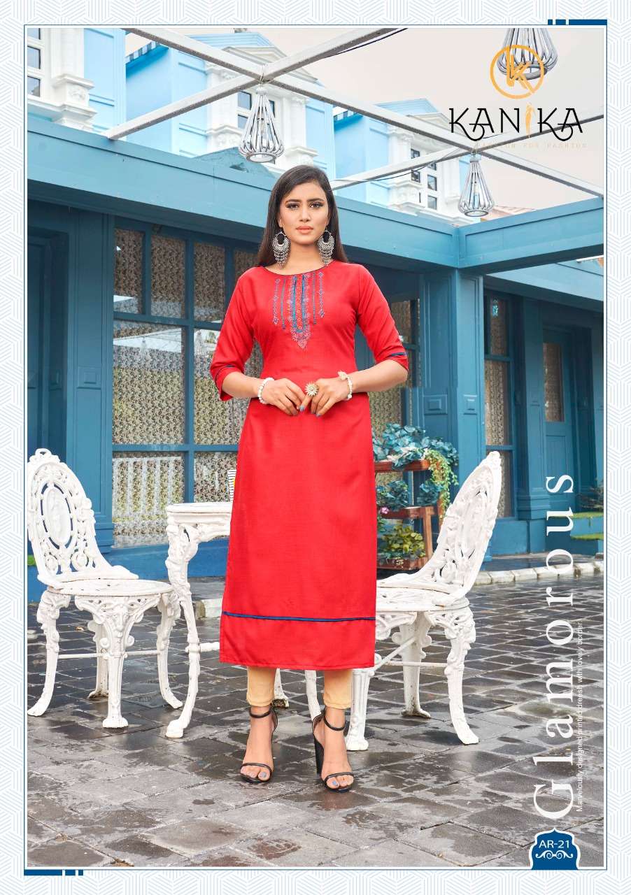 ANUROOP VOL-3 BY KANIKA 19 TO 28 SERIES BEAUTIFUL STYLISH FANCY COLORFUL CASUAL WEAR & ETHNIC WEAR & READY TO WEAR RUBY COTTON EMBROIDERED KURTIS AT WHOLESALE PRICE