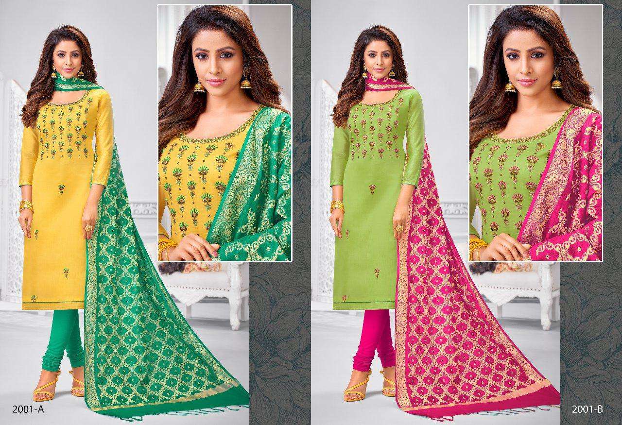 MAGIC SPECIAL VOL-2 BY SHAGUN LIFE STYLE 2001-A TO 2006-B SERIES BEAUTIFUL SUITS COLORFUL STYLISH FANCY CASUAL WEAR & ETHNIC WEAR MODAL SILK WITH HAND WORK DRESSES AT WHOLESALE PRICE