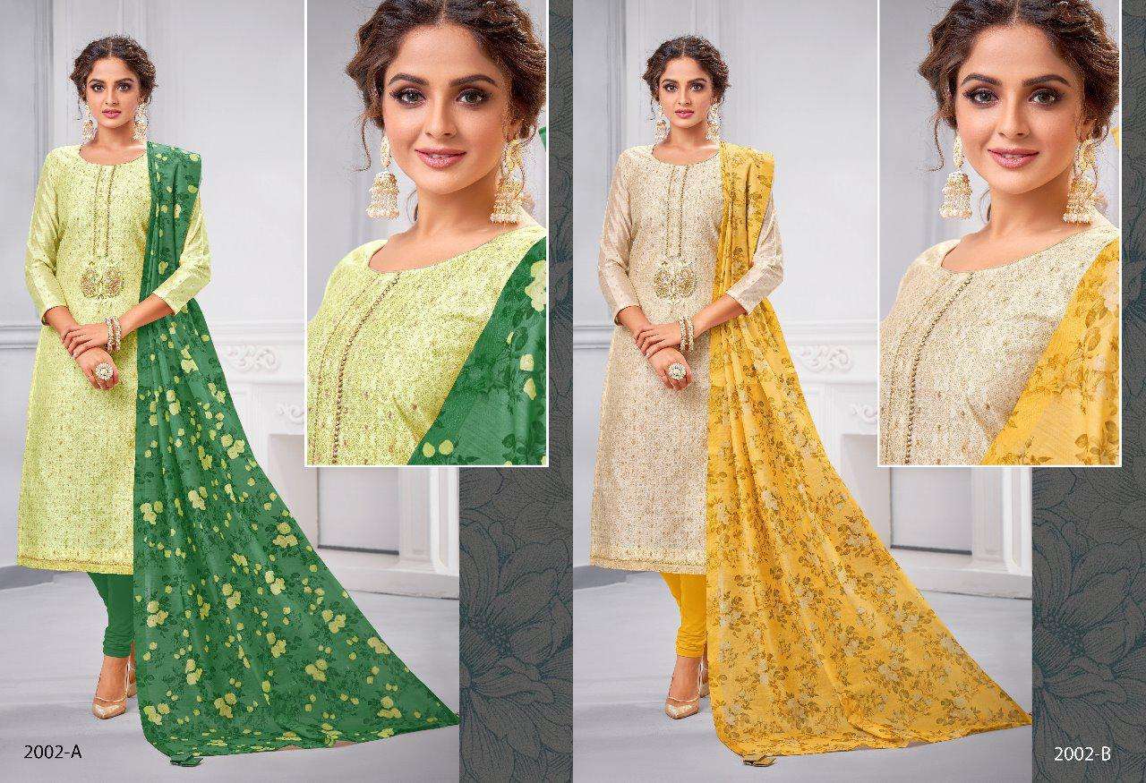 MAGIC SPECIAL VOL-2 BY SHAGUN LIFE STYLE 2001-A TO 2006-B SERIES BEAUTIFUL SUITS COLORFUL STYLISH FANCY CASUAL WEAR & ETHNIC WEAR MODAL SILK WITH HAND WORK DRESSES AT WHOLESALE PRICE