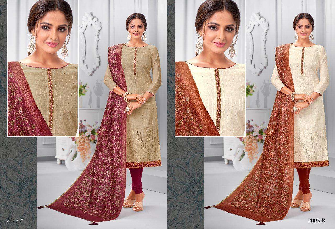 MAGIC SPECIAL VOL-2 BY SHAGUN LIFE STYLE 2001-A TO 2006-B SERIES BEAUTIFUL SUITS COLORFUL STYLISH FANCY CASUAL WEAR & ETHNIC WEAR MODAL SILK WITH HAND WORK DRESSES AT WHOLESALE PRICE