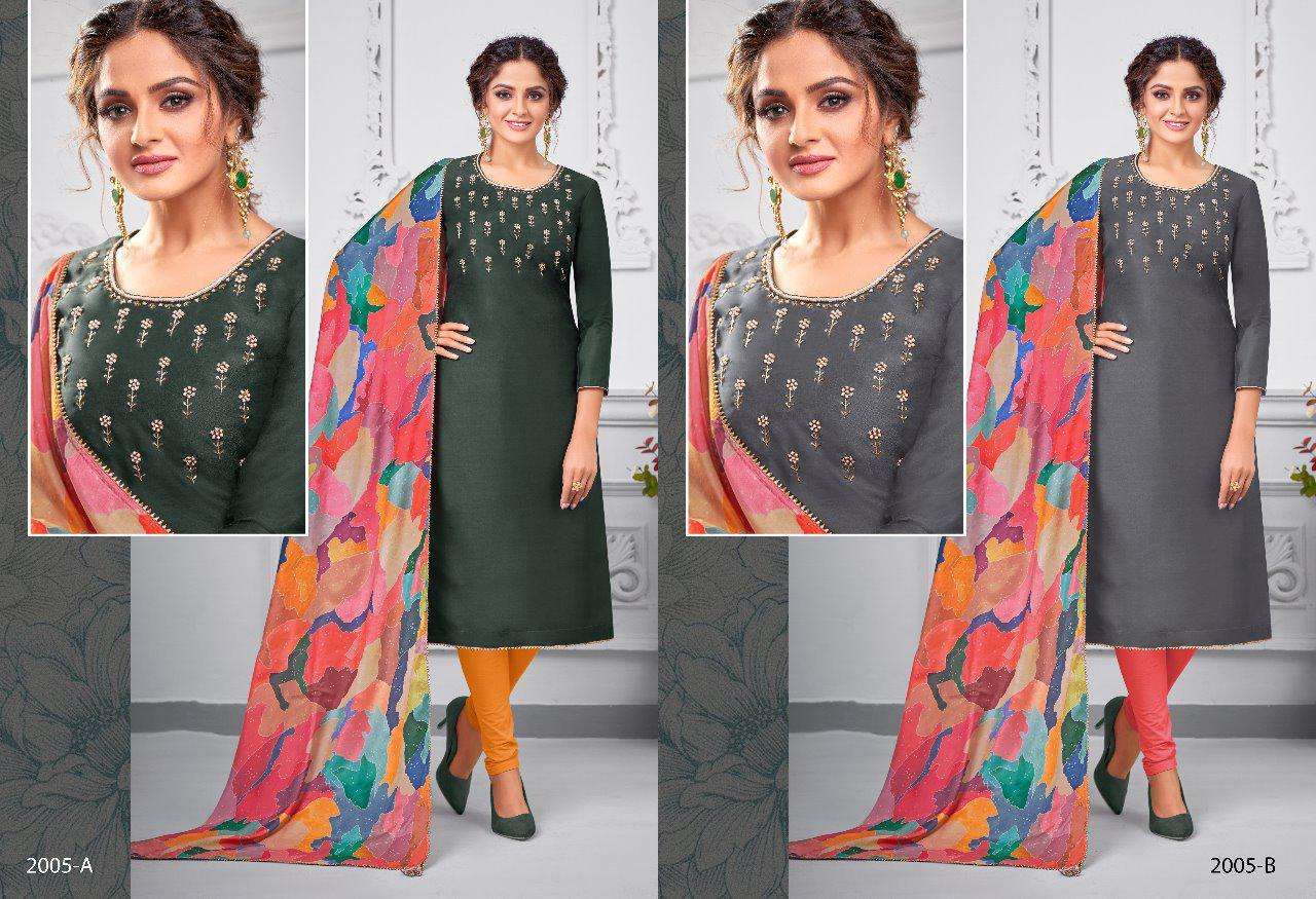 MAGIC SPECIAL VOL-2 BY SHAGUN LIFE STYLE 2001-A TO 2006-B SERIES BEAUTIFUL SUITS COLORFUL STYLISH FANCY CASUAL WEAR & ETHNIC WEAR MODAL SILK WITH HAND WORK DRESSES AT WHOLESALE PRICE