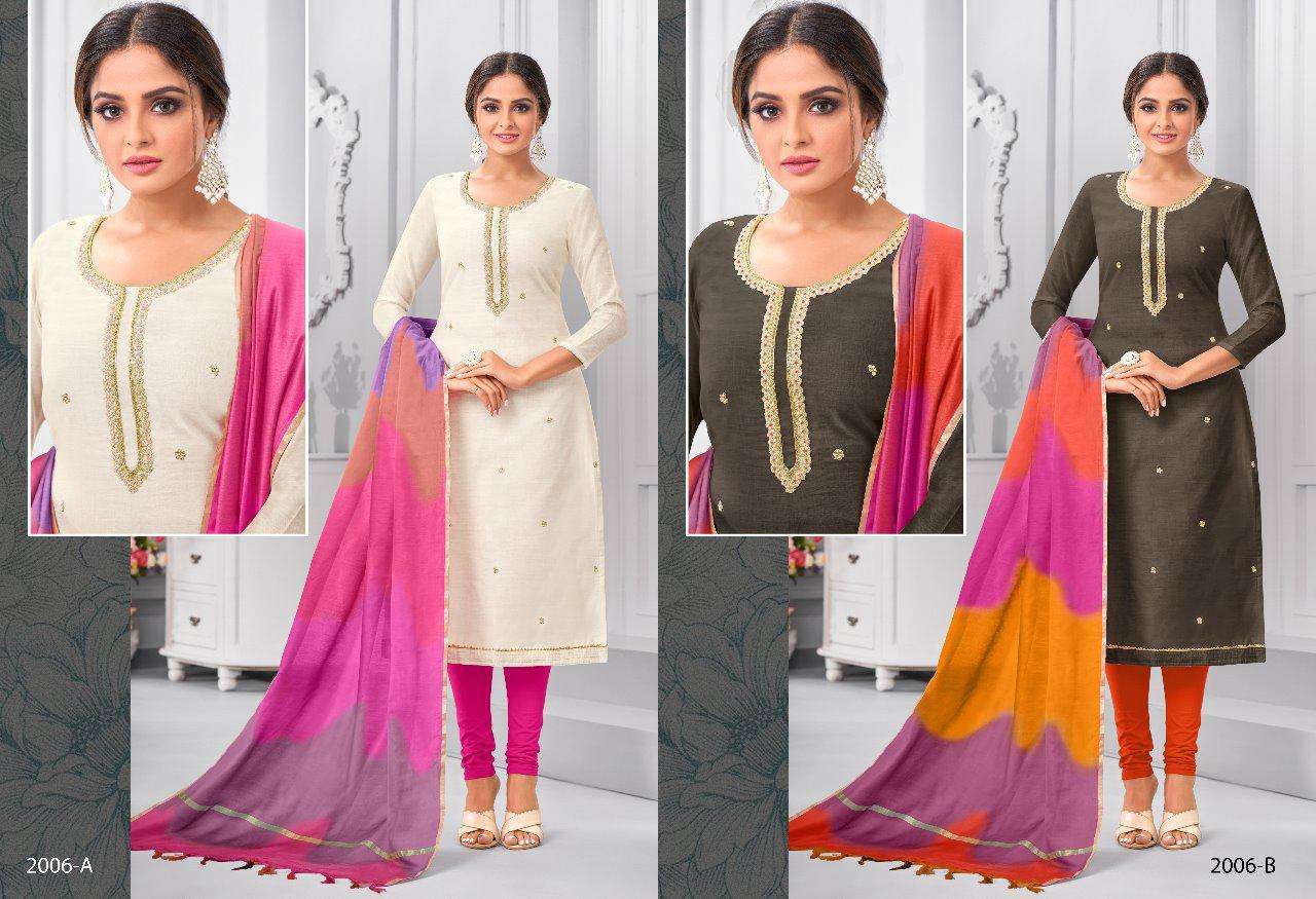 MAGIC SPECIAL VOL-2 BY SHAGUN LIFE STYLE 2001-A TO 2006-B SERIES BEAUTIFUL SUITS COLORFUL STYLISH FANCY CASUAL WEAR & ETHNIC WEAR MODAL SILK WITH HAND WORK DRESSES AT WHOLESALE PRICE
