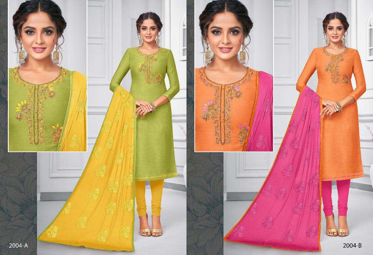 MAGIC SPECIAL VOL-2 BY SHAGUN LIFE STYLE 2001-A TO 2006-B SERIES BEAUTIFUL SUITS COLORFUL STYLISH FANCY CASUAL WEAR & ETHNIC WEAR MODAL SILK WITH HAND WORK DRESSES AT WHOLESALE PRICE