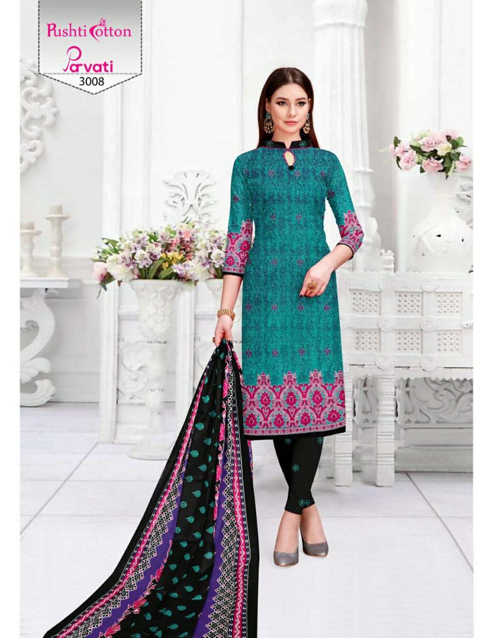PARVATI VOL-3 BY PUSHTI COTTON 3001 TO 3010 SERIES BEAUTIFUL STYLISH FANCY COLORFUL CASUAL WEAR & ETHNIC WEAR & READY TO WEAR COTTON PRINTED KURTIS AT WHOLESALE PRICE