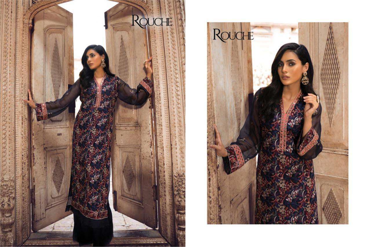 KHAS BY ROUCHE 1001 TO 1004 SERIES BEAUTIFUL STYLISH PAKISATNI SUITS FANCY COLORFUL CASUAL WEAR & ETHNIC WEAR & READY TO WEAR HEAVY FAUX GEORGETTE WITH EMBROIDERY DRESSES AT WHOLESALE PRICE