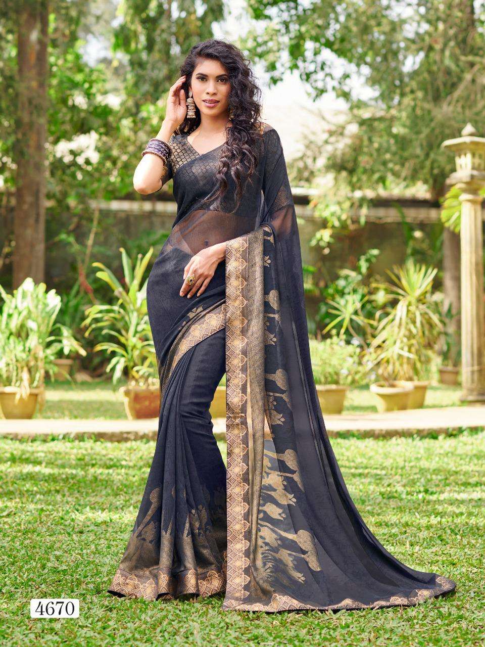 LIBAAS VOL-4 BY PARIYA PARIDHI 4663 TO 4672 SERIES INDIAN TRADITIONAL WEAR COLLECTION BEAUTIFUL STYLISH FANCY COLORFUL PARTY WEAR & OCCASIONAL WEAR FANCY GEORGETTE PRINTED SAREES AT WHOLESALE PRICE