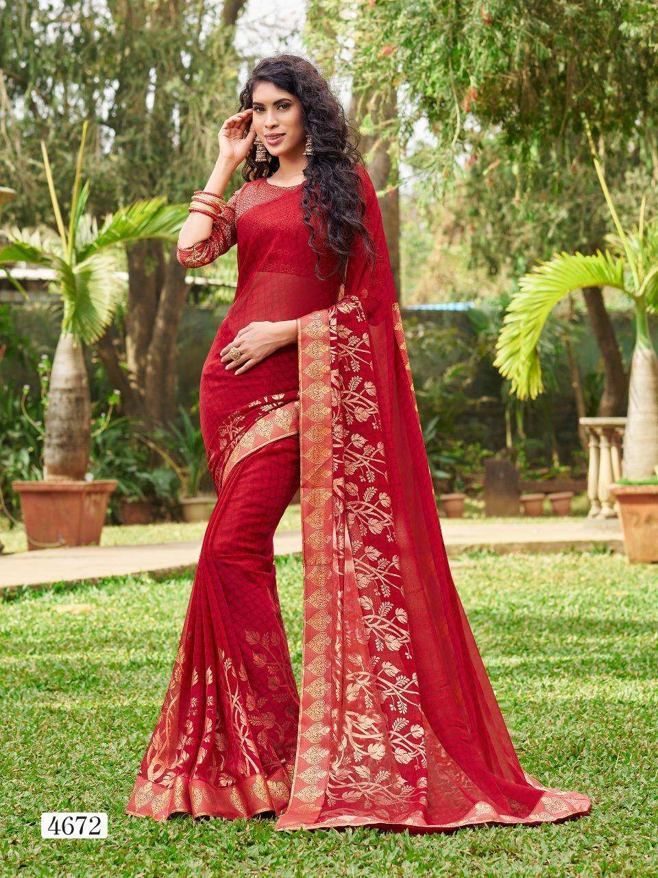 LIBAAS VOL-4 BY PARIYA PARIDHI 4663 TO 4672 SERIES INDIAN TRADITIONAL WEAR COLLECTION BEAUTIFUL STYLISH FANCY COLORFUL PARTY WEAR & OCCASIONAL WEAR FANCY GEORGETTE PRINTED SAREES AT WHOLESALE PRICE
