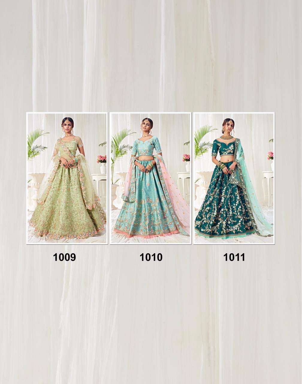ENGAGEMENT BY ALIZEH 1009 TO 1011 SERIES DESIGNER BEAUTIFUL NAVRATRI COLLECTION OCCASIONAL WEAR & PARTY WEAR FANCY LEHENGAS AT WHOLESALE PRICE