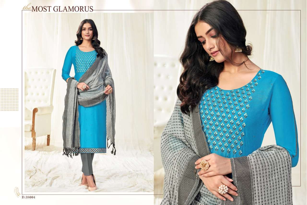 HOT SPOT VOL-2 BY RAGHAV CREATION 38001 TO 38012 SERIES BEAUTIFUL SUITS COLORFUL STYLISH FANCY CASUAL WEAR & ETHNIC WEAR SOUTH SILK BASED WITH EMBROIDERY DRESSES AT WHOLESALE PRICE
