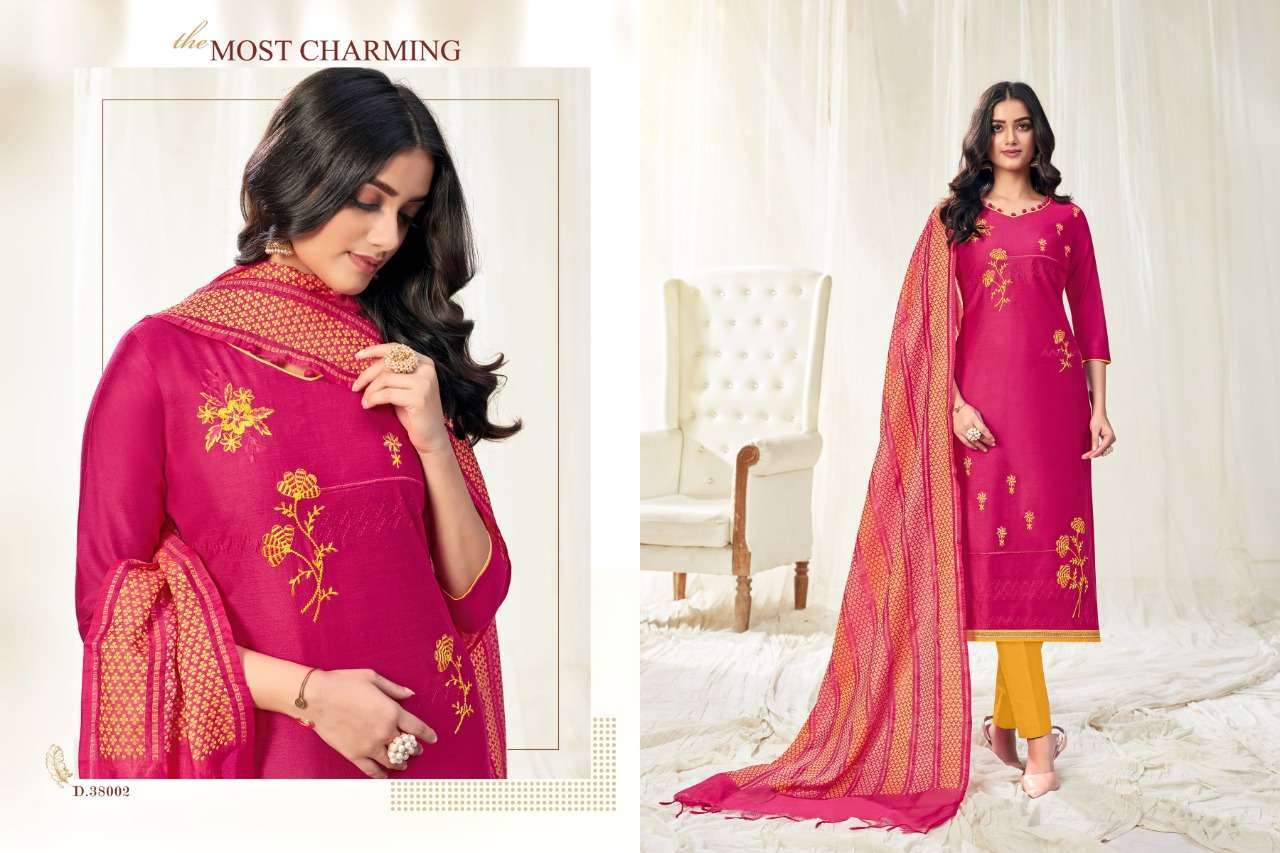 HOT SPOT VOL-2 BY RAGHAV CREATION 38001 TO 38012 SERIES BEAUTIFUL SUITS COLORFUL STYLISH FANCY CASUAL WEAR & ETHNIC WEAR SOUTH SILK BASED WITH EMBROIDERY DRESSES AT WHOLESALE PRICE