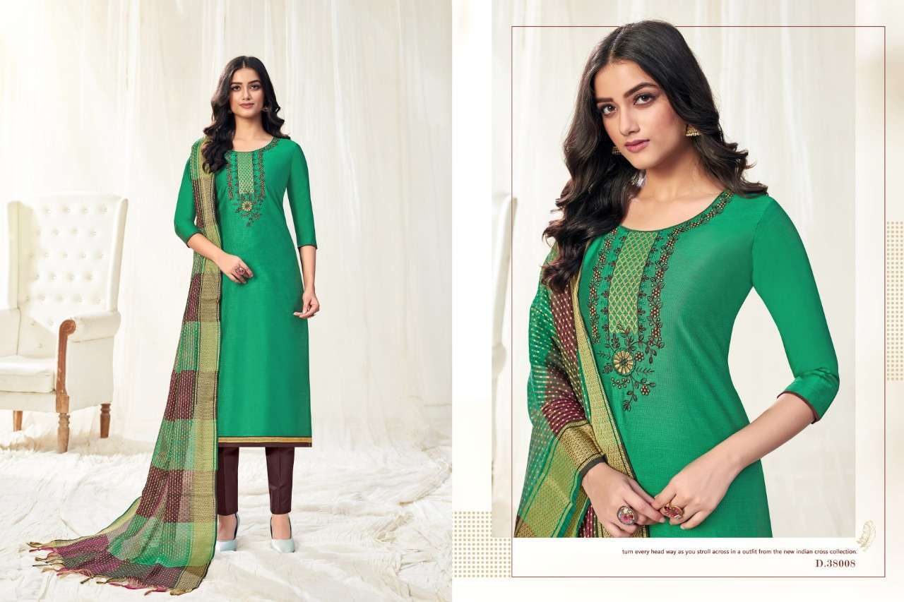 HOT SPOT VOL-2 BY RAGHAV CREATION 38001 TO 38012 SERIES BEAUTIFUL SUITS COLORFUL STYLISH FANCY CASUAL WEAR & ETHNIC WEAR SOUTH SILK BASED WITH EMBROIDERY DRESSES AT WHOLESALE PRICE