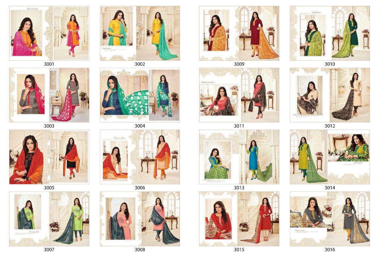 OSCAR VOL-13 BY SHAGUN LIFE STYLE 3001 TO 3016 SERIES BEAUTIFUL SUITS COLORFUL STYLISH FANCY CASUAL WEAR & ETHNIC WEAR MIX FABRIC PRINTED DRESSES AT WHOLESALE PRICE