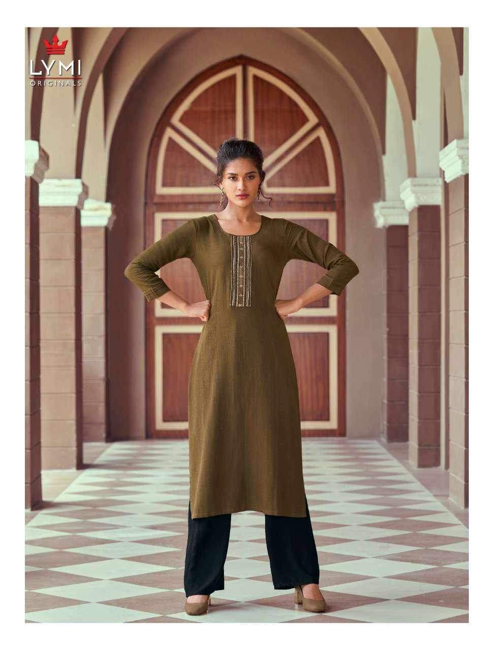 RUNWAY BY LYMI ORIGINAL 4401 TO 4408 SERIES BEAUTIFUL STYLISH FANCY COLORFUL CASUAL WEAR & ETHNIC WEAR & READY TO WEAR HEAVY RAYON NECK WORK PRINTED KURTIS AT WHOLESALE PRICE