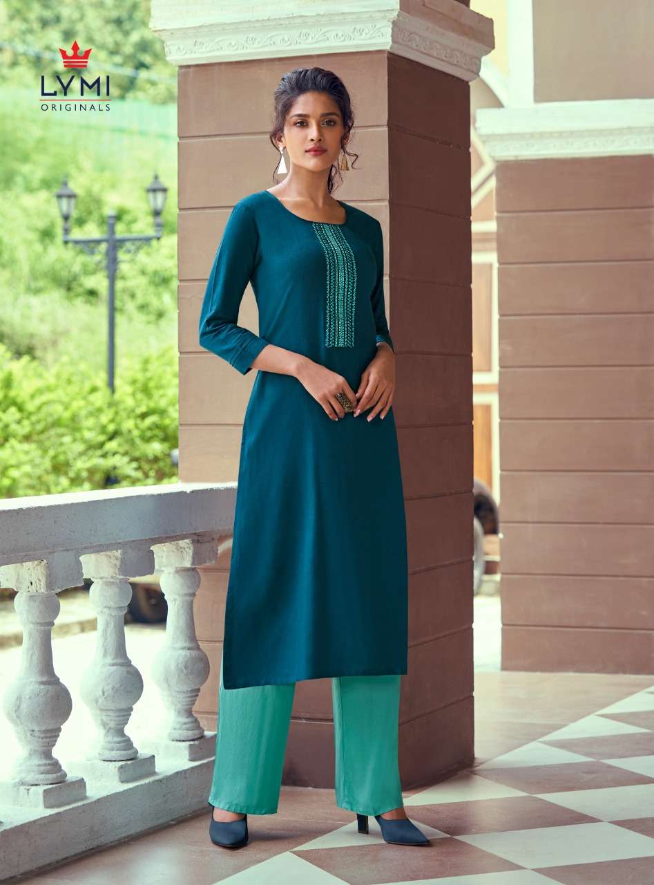 RUNWAY BY LYMI ORIGINAL 4401 TO 4408 SERIES BEAUTIFUL STYLISH FANCY COLORFUL CASUAL WEAR & ETHNIC WEAR & READY TO WEAR HEAVY RAYON NECK WORK PRINTED KURTIS AT WHOLESALE PRICE