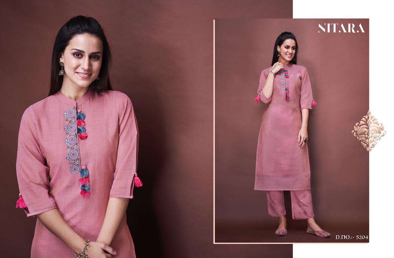 ANGELICA BY NITARA 5201 TO 5205 SERIES DESIGNER SUITS COLLECTION BEAUTIFUL STYLISH FANCY COLORFUL PARTY WEAR & OCCASIONAL WEAR PURE CHANDERI DRESSES AT WHOLESALE PRICE