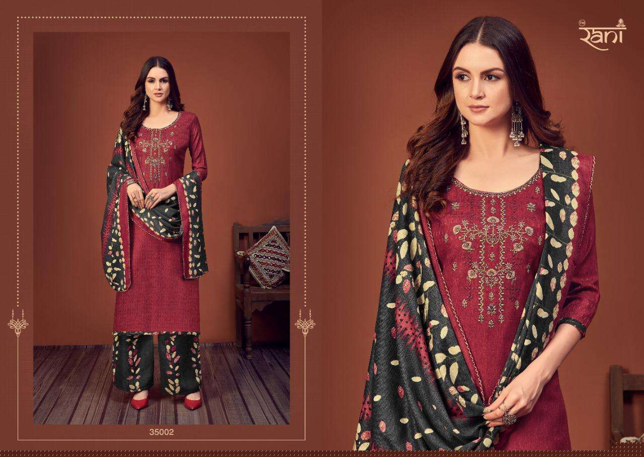 SAKHIYA BY RANI FASHION 35001 TO 35008 SERIES DESIGNER SUITS COLLECTION BEAUTIFUL STYLISH FANCY COLORFUL PARTY WEAR & OCCASIONAL WEAR PASHMINA DOBBY PRINT WITH WORK DRESSES AT WHOLESALE PRICE