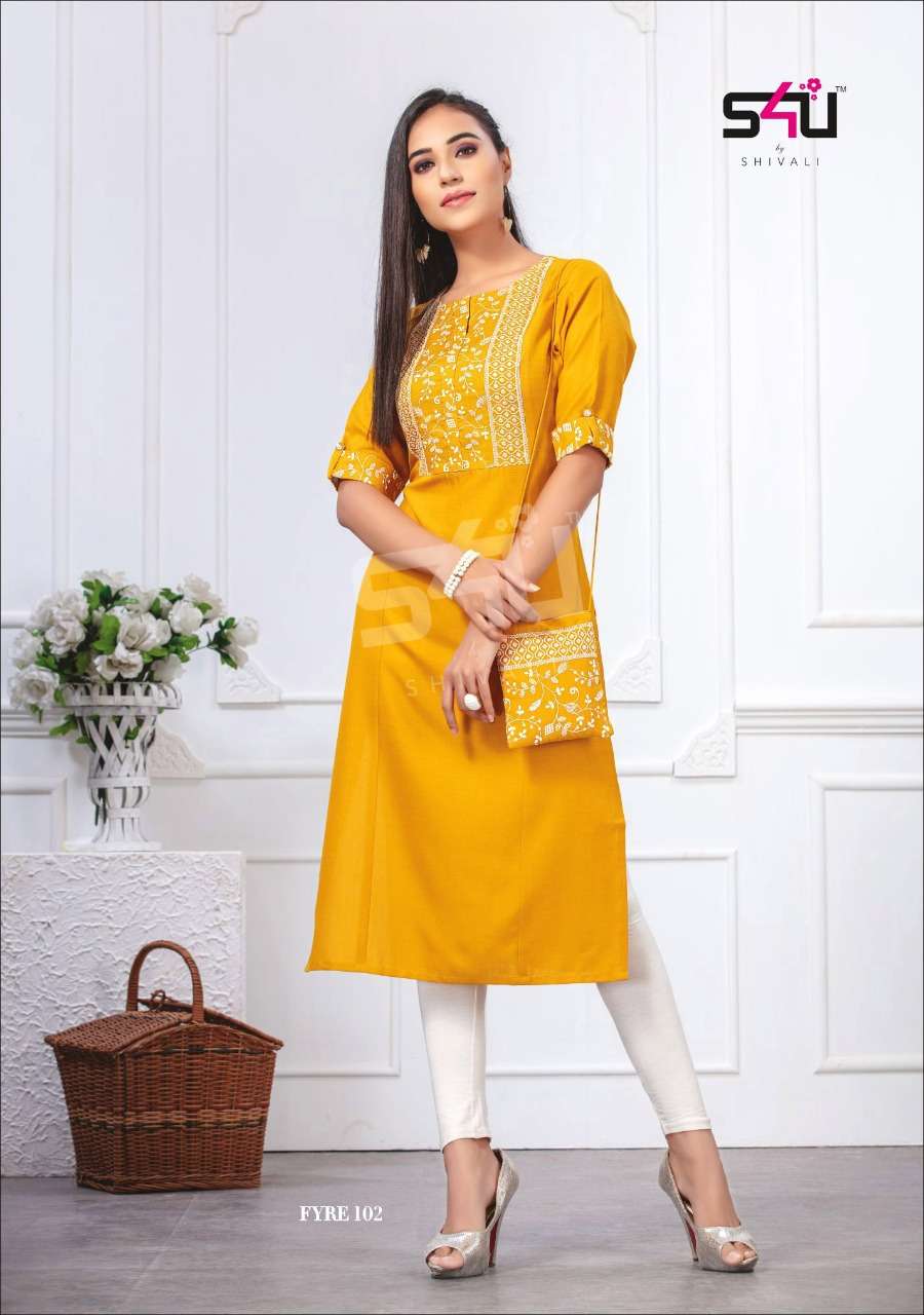 FYRE NX BY S4U FASHION BEAUTIFUL STYLISH FANCY COLORFUL CASUAL WEAR & ETHNIC WEAR & READY TO WEAR FANCY PRINTED KURTIS AT WHOLESALE PRICE