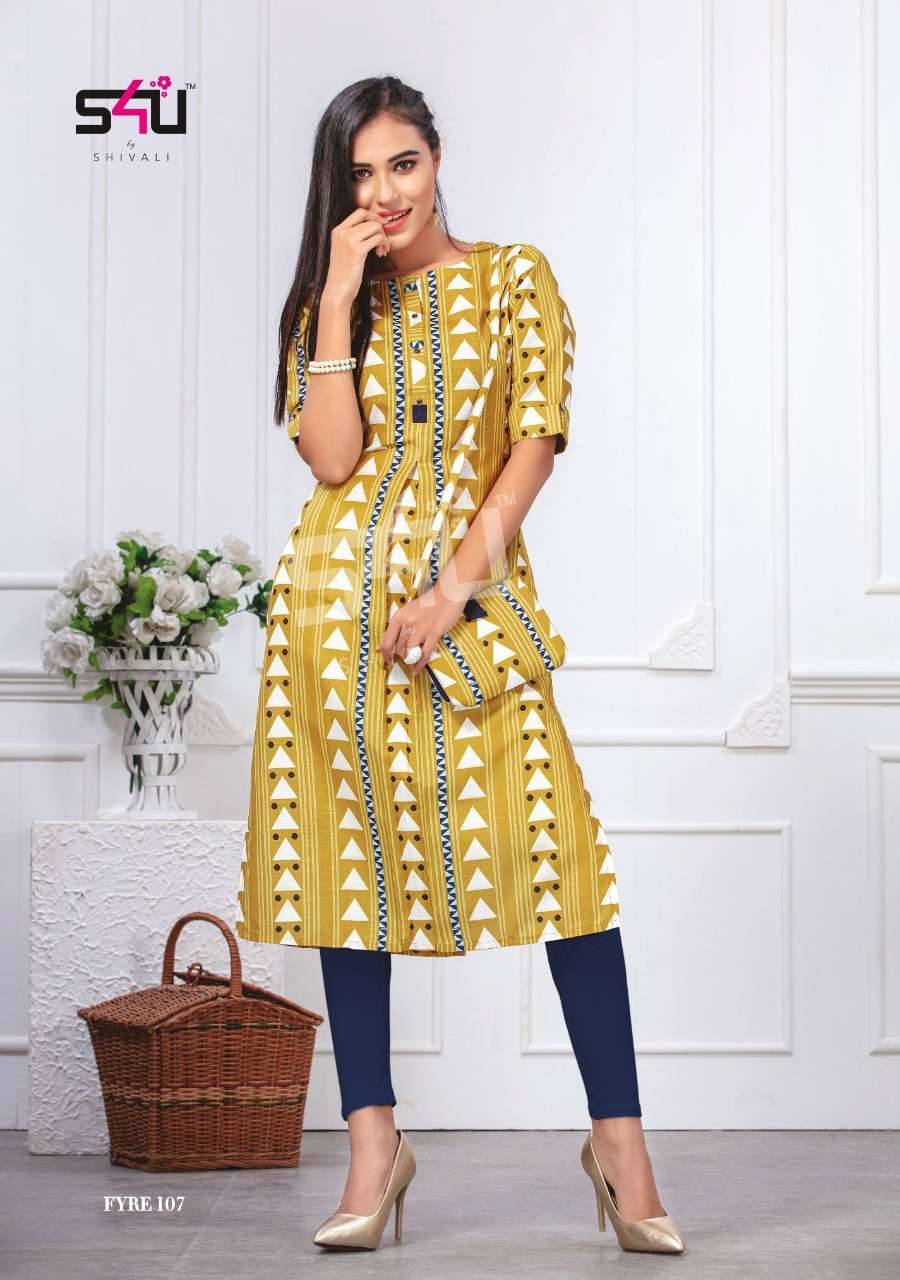 FYRE NX BY S4U FASHION BEAUTIFUL STYLISH FANCY COLORFUL CASUAL WEAR & ETHNIC WEAR & READY TO WEAR FANCY PRINTED KURTIS AT WHOLESALE PRICE