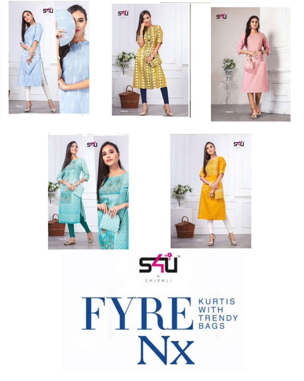 FYRE NX BY S4U FASHION BEAUTIFUL STYLISH FANCY COLORFUL CASUAL WEAR & ETHNIC WEAR & READY TO WEAR FANCY PRINTED KURTIS AT WHOLESALE PRICE